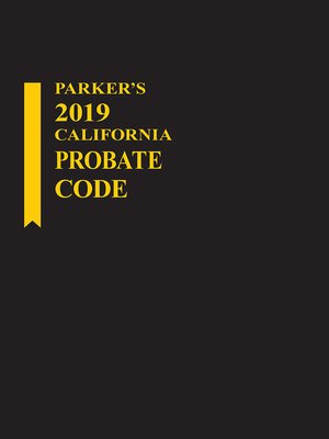 cover image of Parker's California Probate Code